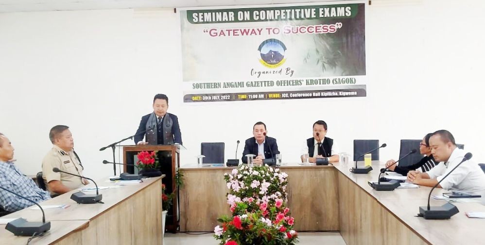 Seminar on competitive exams organized by the Southern Angami Gazetted Officers’ Krotho held at Japfü Christian College, Conference Hall, Kipfuzha, Kigwema on July 30. (Morung Photoo)